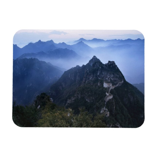 Great Wall in frühen Morgennebel, China Magnet (Horizontal)