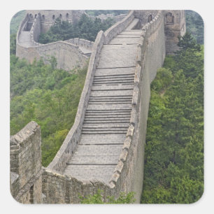 Great Wall, Jinshanling, China Quadratischer Aufkleber