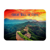 Great Wall of China Sonnenuntergang stilisiert