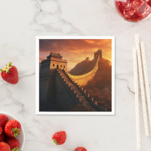 Great Wall of China Sunset - Majestic Serviette