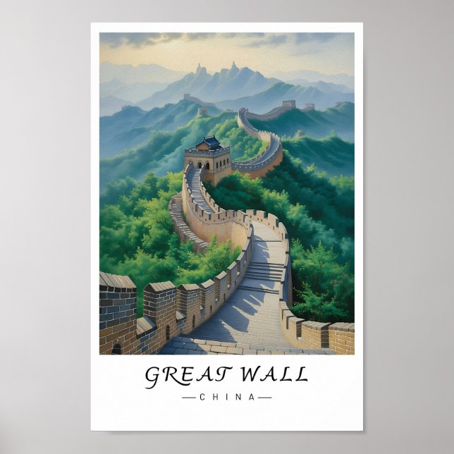 Great Wall of China Wall Art, Asian Landmark  Poster (Vorne)
