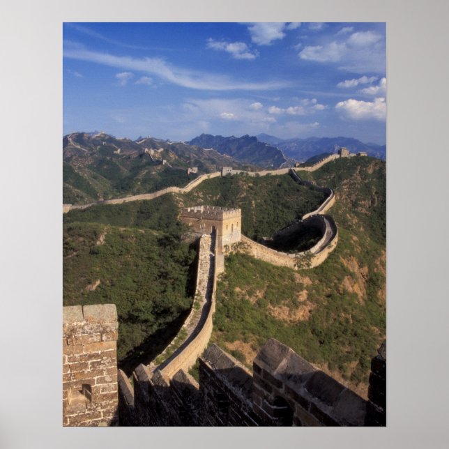 Great Wall winding through the mountain, Poster (Vorne)