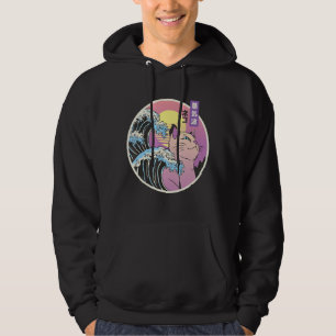 Great Wave Cat Art Mashup Japanisch Vaporwave Retr Hoodie