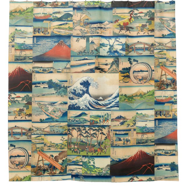 Great Wave Hokusai Berg Fuji Japanische Prinzen Duschvorhang (Vorderseite)