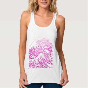 Great Wave Hokusai, Hot Pink Tank Top