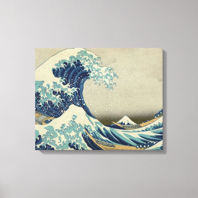 Great Wave Hokusai Stretched Canvas Print Leinwanddruck (Vorderseite)