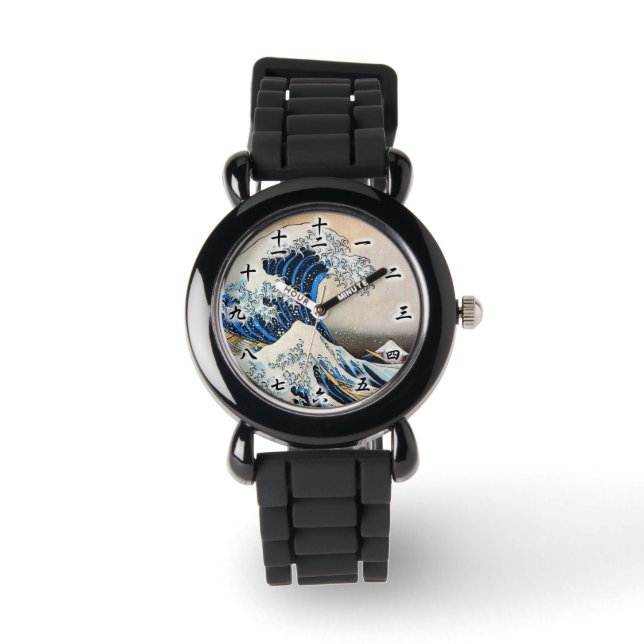 Great Wave, Hokusai, Ukiyo-e Armbanduhr (Vorderseite)