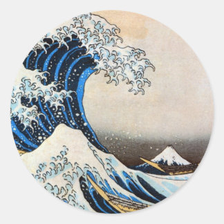 Great Wave, Hokusai, Ukiyo-e Runder Aufkleber