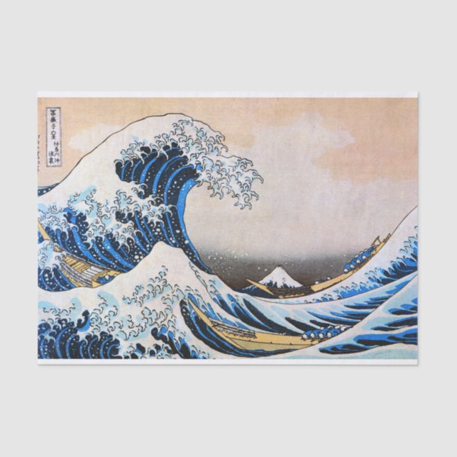 Great Wave, Hokusai, Ukiyo-e Seidenpapier (Vorderseite)