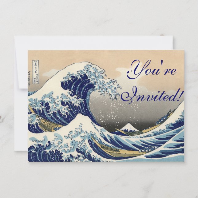 Great Wave Kanagawa japanisches Gemälde Einladung (Vorderseite)