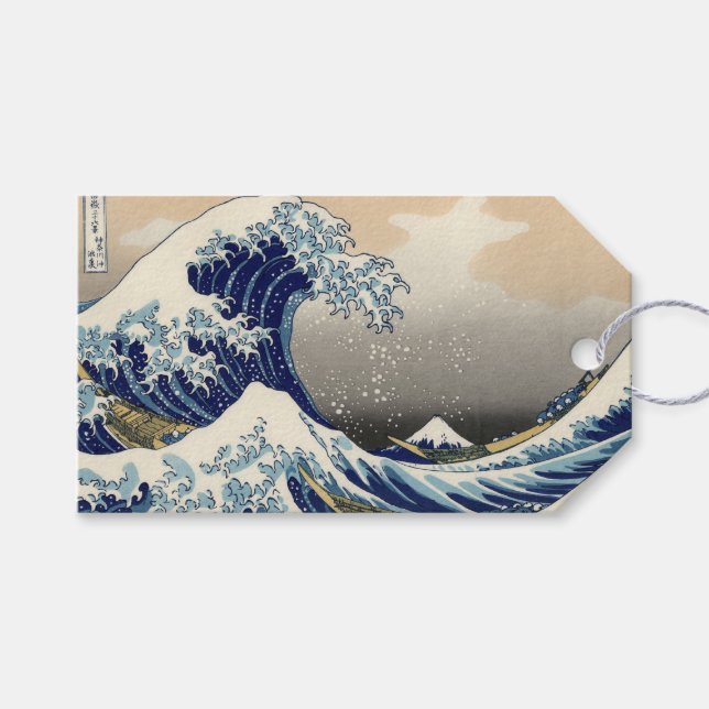 Great Wave Kanagawa japanisches Gemälde Geschenkanhänger (Vorderseite (Horizontal))