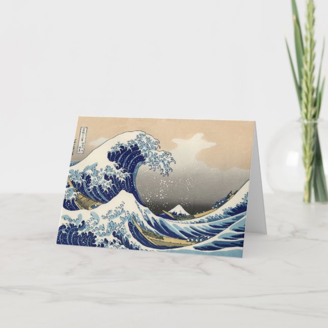 Great Wave Kanagawa japanisches Gemälde Karte (Vorderseite)