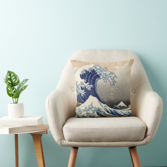 Great Wave Kanagawa japanisches Gemälde Kissen (Stuhl )