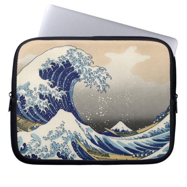 Great Wave Kanagawa japanisches Gemälde Laptopschutzhülle (Vorderseite)