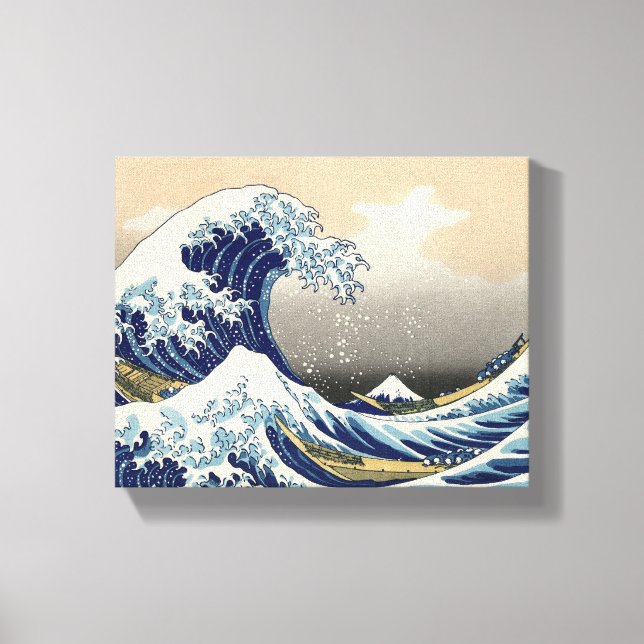 Great Wave Kanagawa japanisches Gemälde Leinwanddruck (Vorderseite)