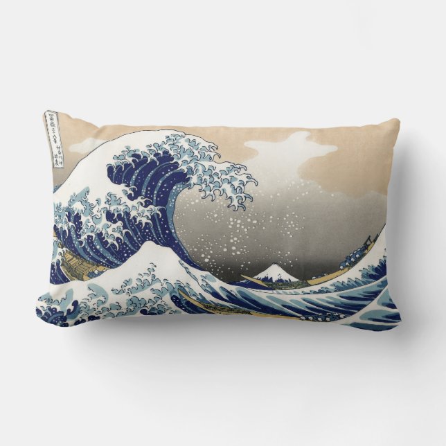 Great Wave Kanagawa japanisches Gemälde Lendenkissen (Vorderseite)