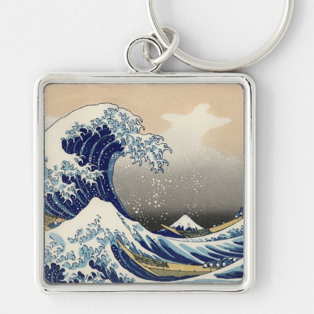 Great Wave Kanagawa japanisches Gemälde Schlüsselanhänger (Vorne)