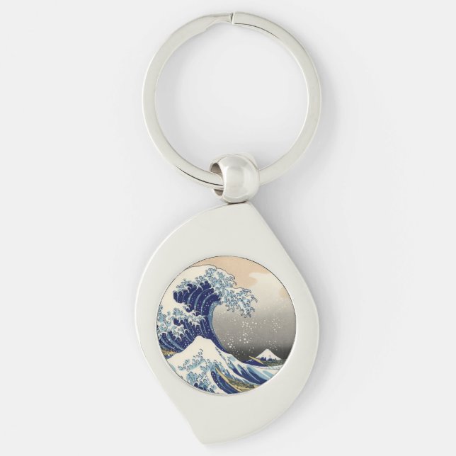 Great Wave Kanagawa japanisches Gemälde Schlüsselanhänger (Vorderseite)