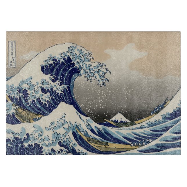 Great Wave Kanagawa japanisches Gemälde Schneidebrett (Vorderseite)