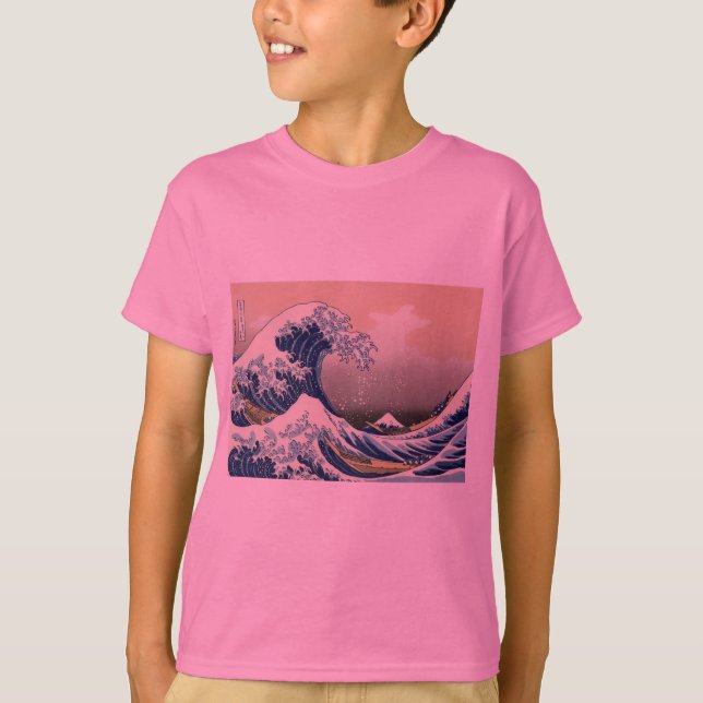 Great Wave Kanagawa japanisches Gemälde T-Shirt (Vorderseite)
