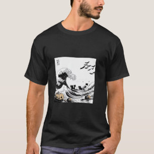 Great Wave of Halloween Hokusai Art T Shirt