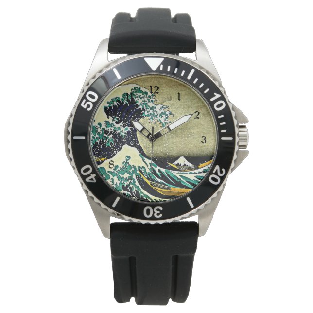 Great Wave Off Kanagawa Armbanduhr (Vorderseite)
