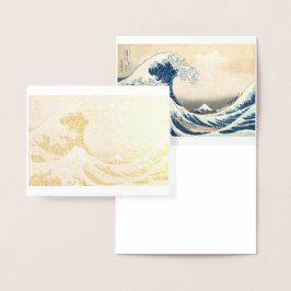 Great Wave off Kanagawa by Hokusai 1831 Foil Card Folienkarte