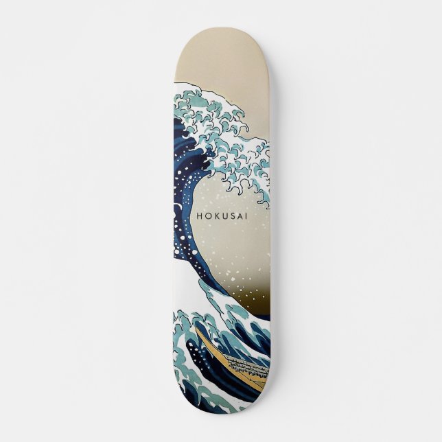 Great Wave off Kanagawa Custom Text wiederherstell Skateboard (Vorne)