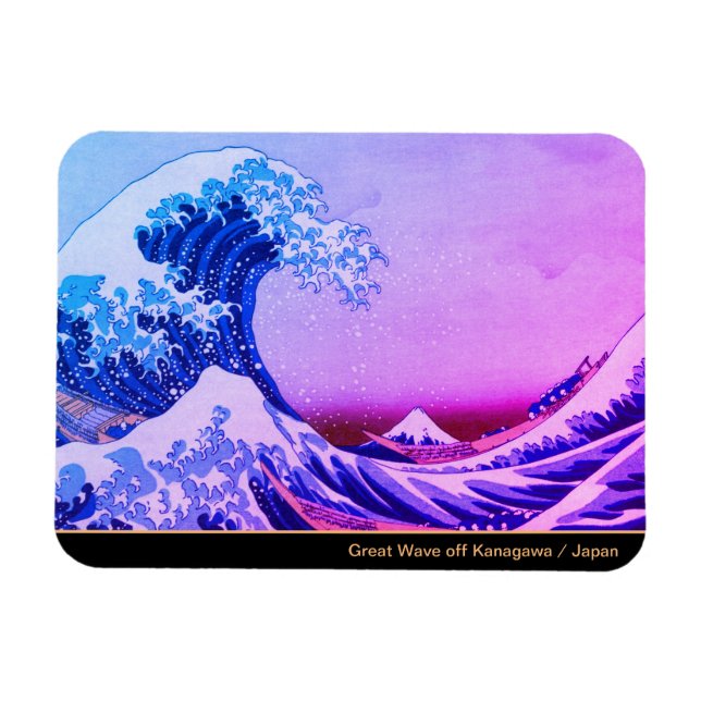 Great Wave Off Kanagawa & japanische Kunst /Japan Magnet (Horizontal)