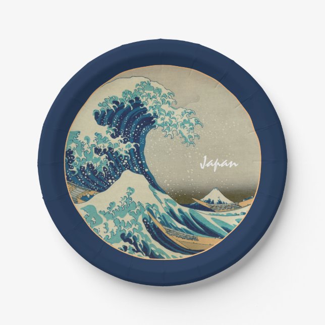 Great Wave Off Kanagawa & japanische Kunst /Japan  Pappteller (Vorderseite)