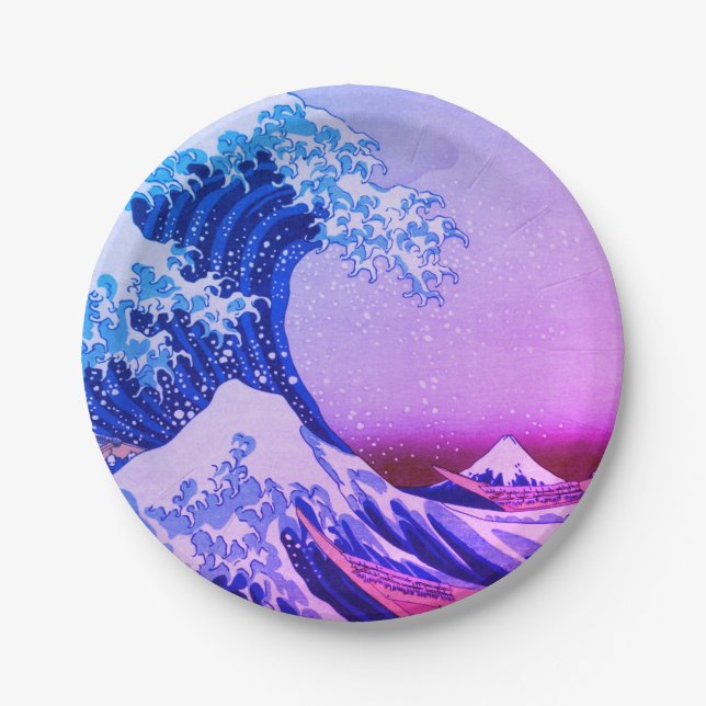 Great Wave Off Kanagawa & japanische Kunst /Japan Pappteller (Vorderseite)