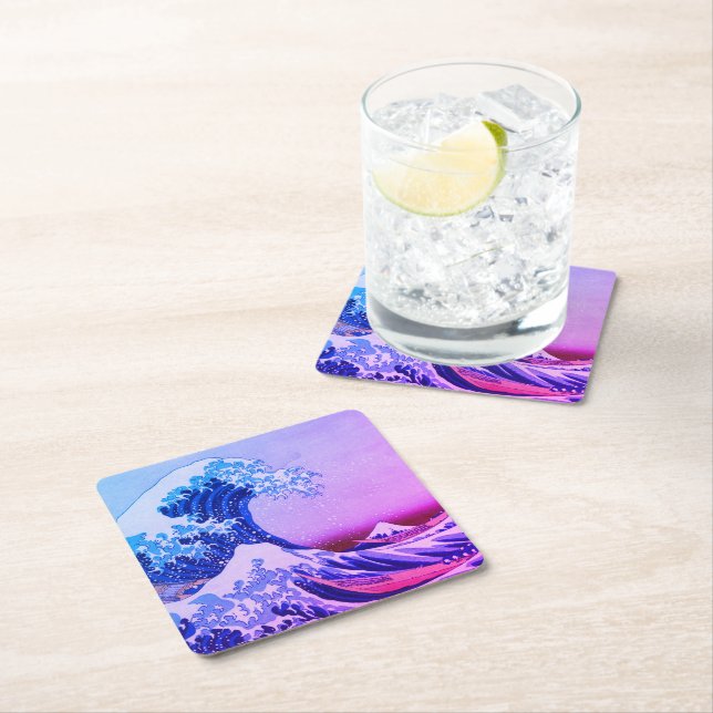 Great Wave Off Kanagawa & japanische Kunst /Japan Rechteckiger Pappuntersetzer (Vor Ort)