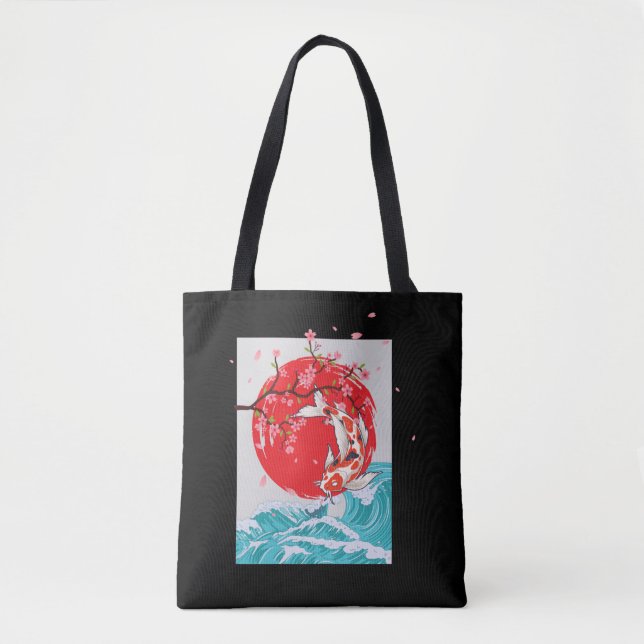 Great Wave off Kanagawa Japanischer Fischkarpfen K Tasche (Vorderseite)