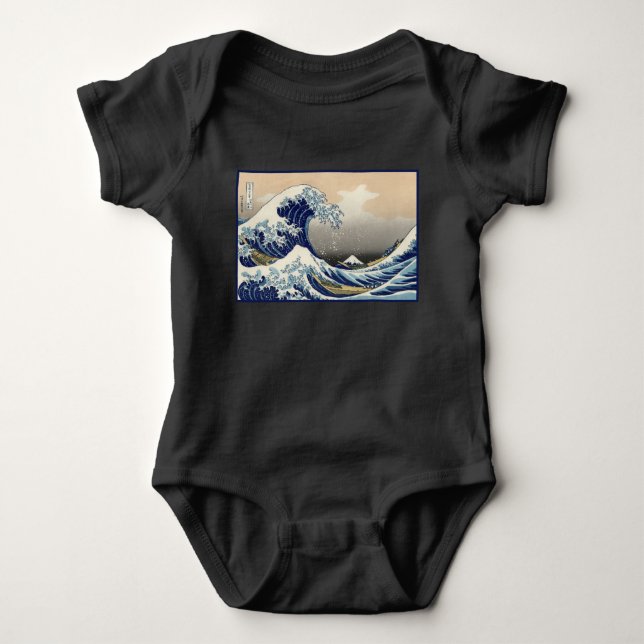 Great Wave Off Kanagawa & Mount Fuji Japan Sea Baby Strampler (Vorderseite)