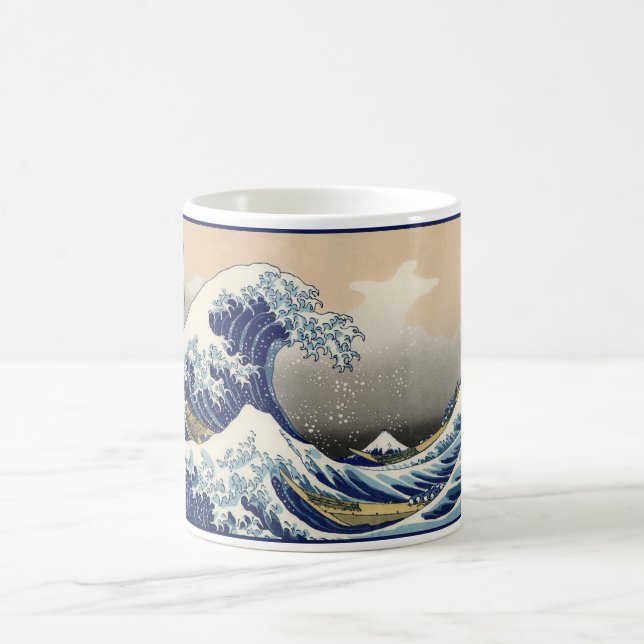 Great Wave Off Kanagawa & Mount Fuji Japan Sea Kaffeetasse (Mittel)
