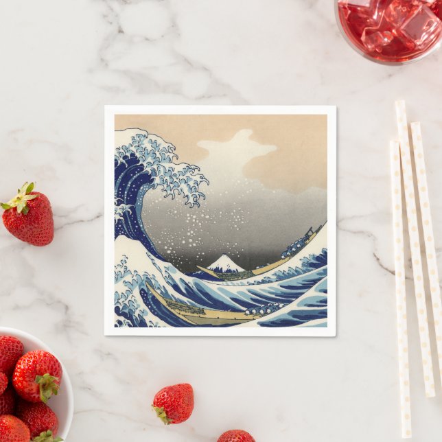 Great Wave Off Kanagawa & Mount Fuji Japan Sea Serviette (Beispiel)