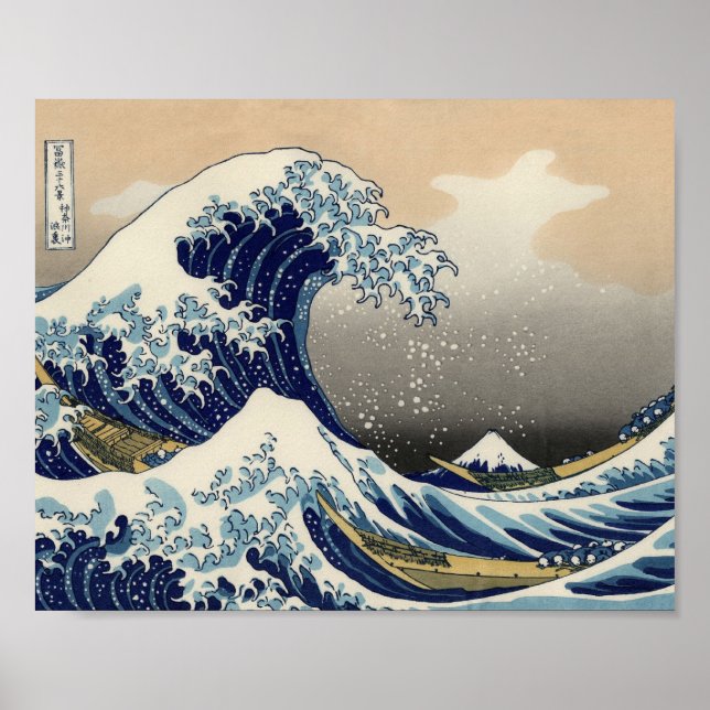 Great Wave Off Kanagawa Orientale Kunstkunst Poster (Vorne)