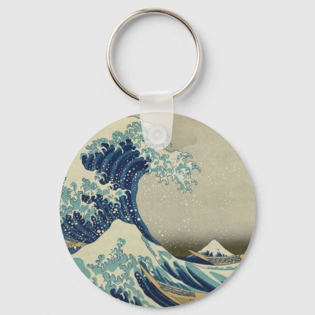 "Great Wave off Kanagawa" von Hokusai Schlüsselanhänger (Vorderseite)