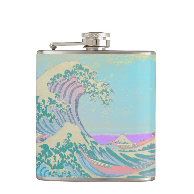 Great Wave Pastel Hip Flask Flachmann (Vorderseite)