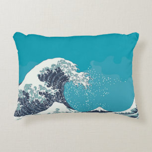 Great Wave und Mount Fuji Vintager japanischer Hol Dekokissen