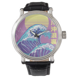 Great Wave Vaporwave Kanagawa Armbanduhr