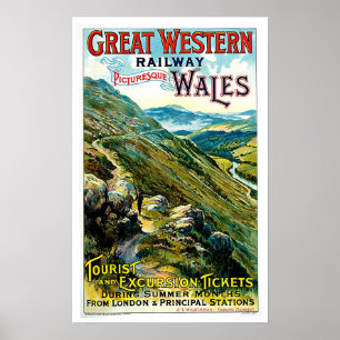 Great Western Bahnwales Vintage Reise-Kunst Poster