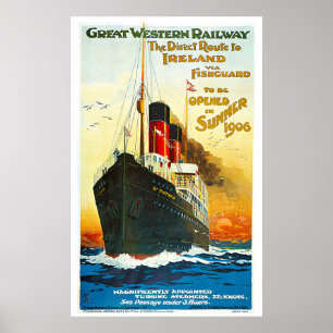 Great Western Eisenbahn, Weg nach Irland Vintag Poster