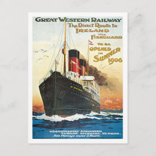 Great Western Railway Ireland Ship Postkarte