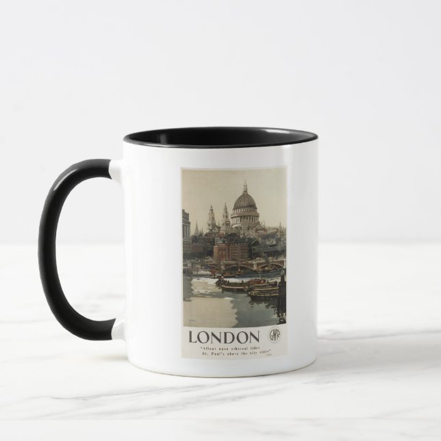 Great Western Railway St. Paul's Travel Poster Tasse (Links)