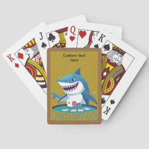 Great White Card Shark Pokerspieler spielt Karten Spielkarten