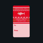 Great White Christmas Ugly Sweater Gift Labels Adressaufkleber<br><div class="desc">These labels are the perfect thing to label your holiday gifts.</div>