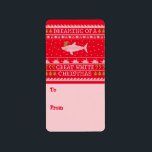 Great White Christmas Ugly Sweater Gift Labels Adressaufkleber<br><div class="desc">These labels are the perfect thing to label your holiday gifts.</div>