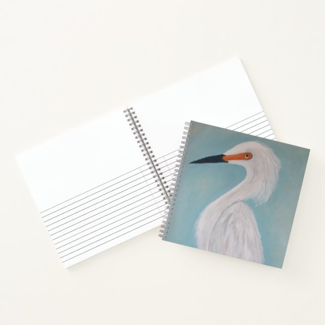 Great White Egret Fine Art Malerei Notizbuch (Innenseite)