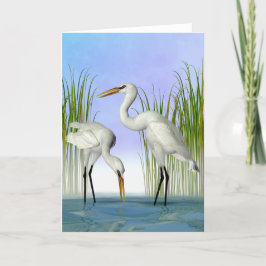 Great White Egrets Dankeskarte
